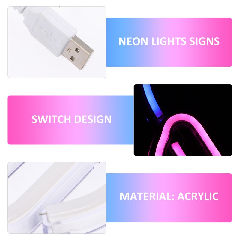 Neon Light Usb Aesthetic Room Decor Headset Pattern Decorative Sign - Image 4