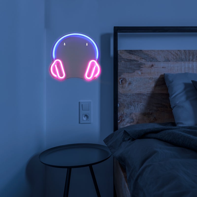 Neon Light Usb Aesthetic Room Decor Headset Pattern Decorative Sign - Image 5