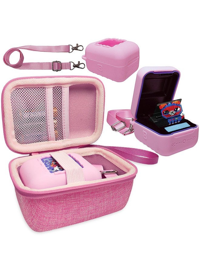JCHPINE Hard Carrying Case and Silicone Cover for Bitzee Interactive Toy Digital Pet, Accessories Case for Bitzee Virtual Electronic Pets Original 15 Animals (Pink) - Image 1