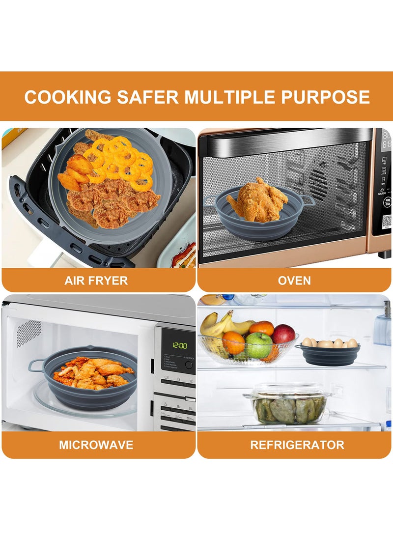Y&D Air Fryer Silicone Liner, 2Pack 7.5inch Reusable Pot, Oil-proof Non Stick Liners, Accessories, Round Baking Tray Fits 3 to 5 Qt Fryers, Oven, Microwave  - Image 5