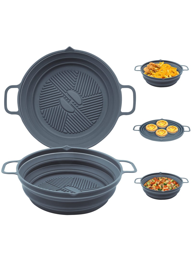 Y&D Air Fryer Silicone Liner, 2Pack 7.5inch Reusable Pot, Oil-proof Non Stick Liners, Accessories, Round Baking Tray Fits 3 to 5 Qt Fryers, Oven, Microwave  - Image 1