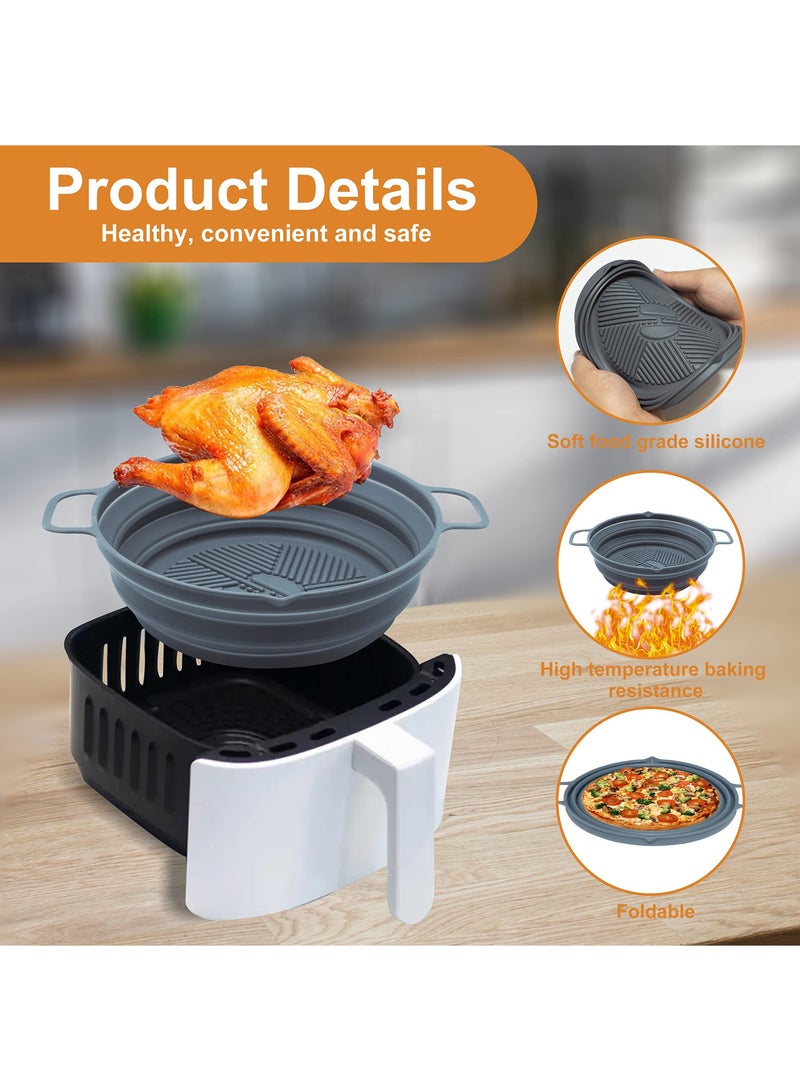 Y&D Air Fryer Silicone Liner, 2Pack 7.5inch Reusable Pot, Oil-proof Non Stick Liners, Accessories, Round Baking Tray Fits 3 to 5 Qt Fryers, Oven, Microwave  - Image 2
