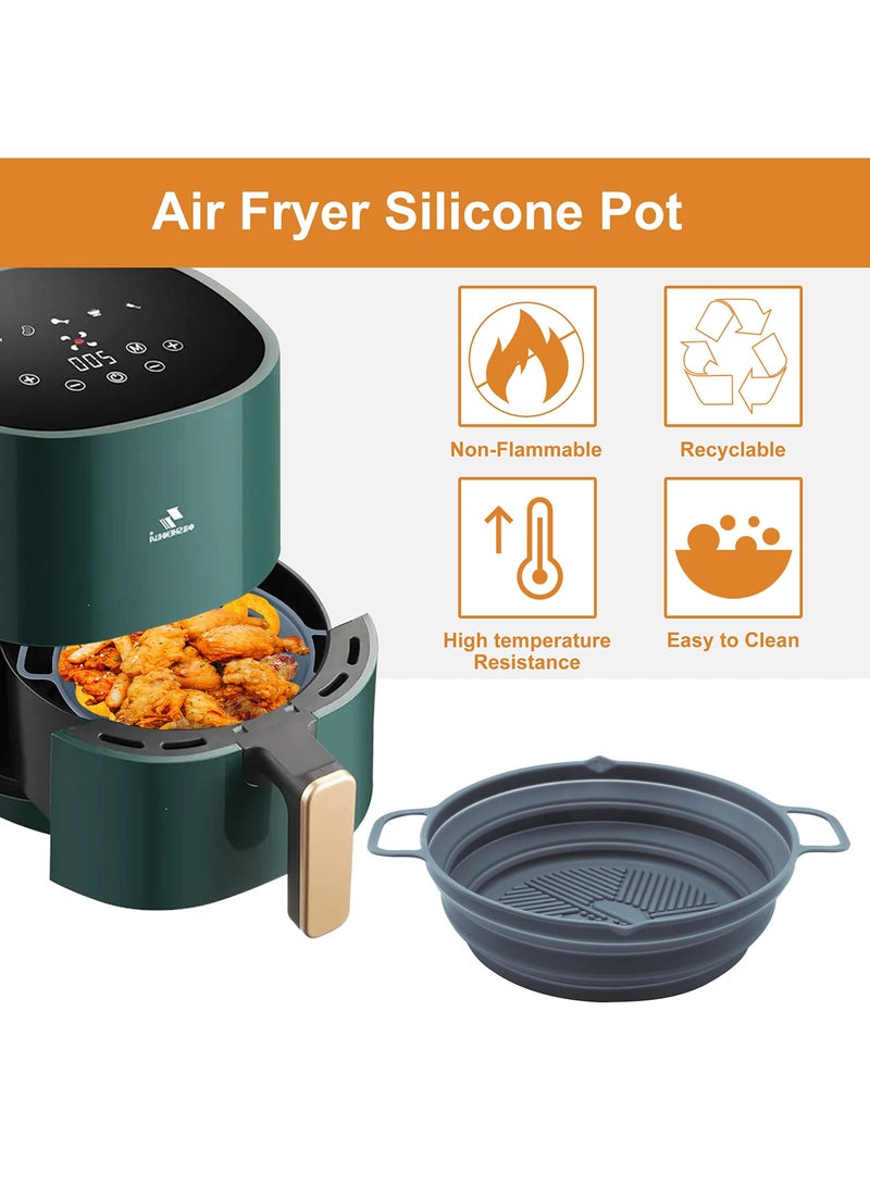 Y&D Air Fryer Silicone Liner, 2Pack 7.5inch Reusable Pot, Oil-proof Non Stick Liners, Accessories, Round Baking Tray Fits 3 to 5 Qt Fryers, Oven, Microwave  - Image 3