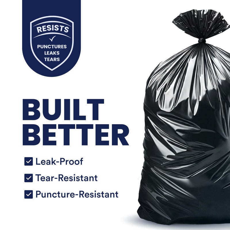Plasticplace 55-60 Gallon Trash Bags â”‚ 1.0 Mil â”‚ Black Heavy Duty Garbage Can Liners â”‚ 38â€ x 58â€ (100 Count) - Image 2