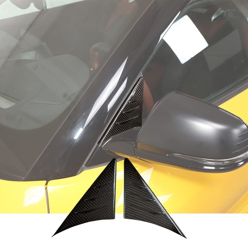 Daeiclru Fit for Toyota Supra GR A90 A91 MK5 20192022 Real Carbon Fiber Rearview Mirror Side Spoiler Trim Cover Channel The Car Air Reduce The Wind Noise Inside The Car Black