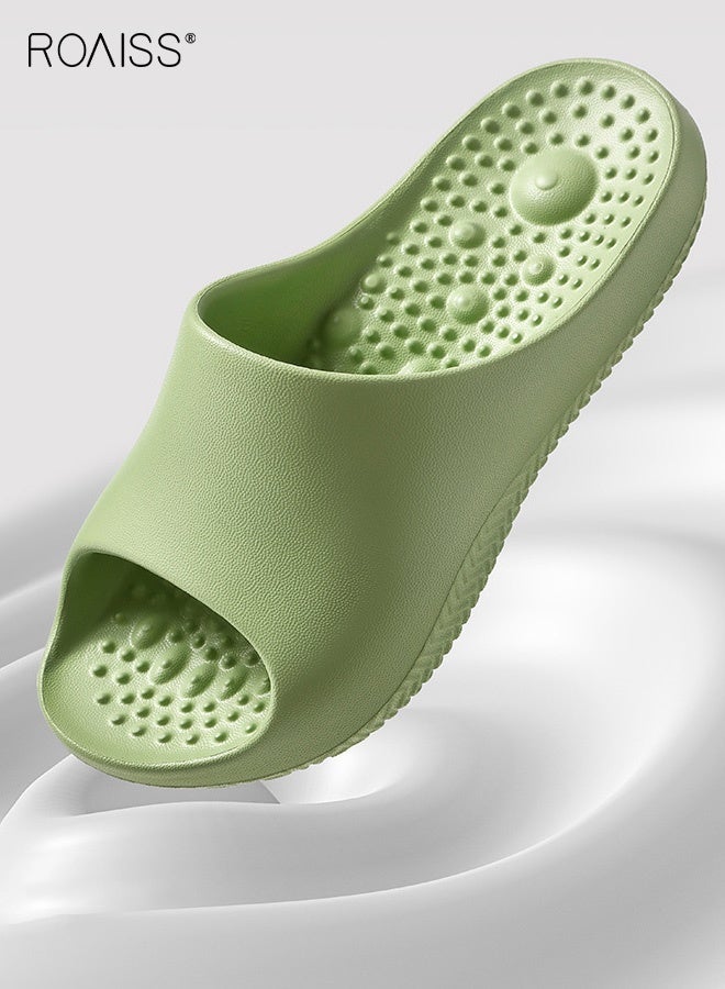 roaiss Unisex Comfortable Arch Support Slippers Flat Feet Acupressure Foot Therapy, Home Indoor Flat Slippers Anti-Slip, Odor-Resistant Quiet Shower Slippers Green - Image 4