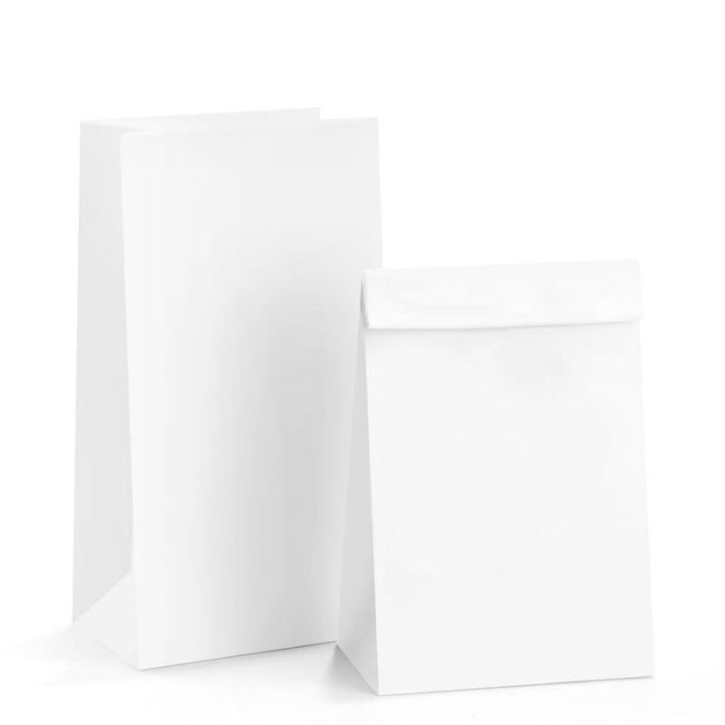 BagDream Paper Lunch Bags 6lb 100Pcs Kraft Bulk Craft Bread White Snack Bags 6x354x11 Inches Sack Lunch Bags