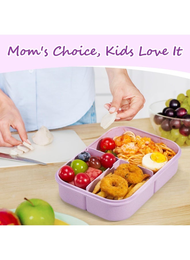 MISS BIG Lunch Box Kids, Leak Proof Lunch Containers, Momâ€™s Choice No BPAs and No Chemical Dyes Bento Box for Kids,Microwave and Dishwasher Safe Lunch Box (Purple M) - Image 5