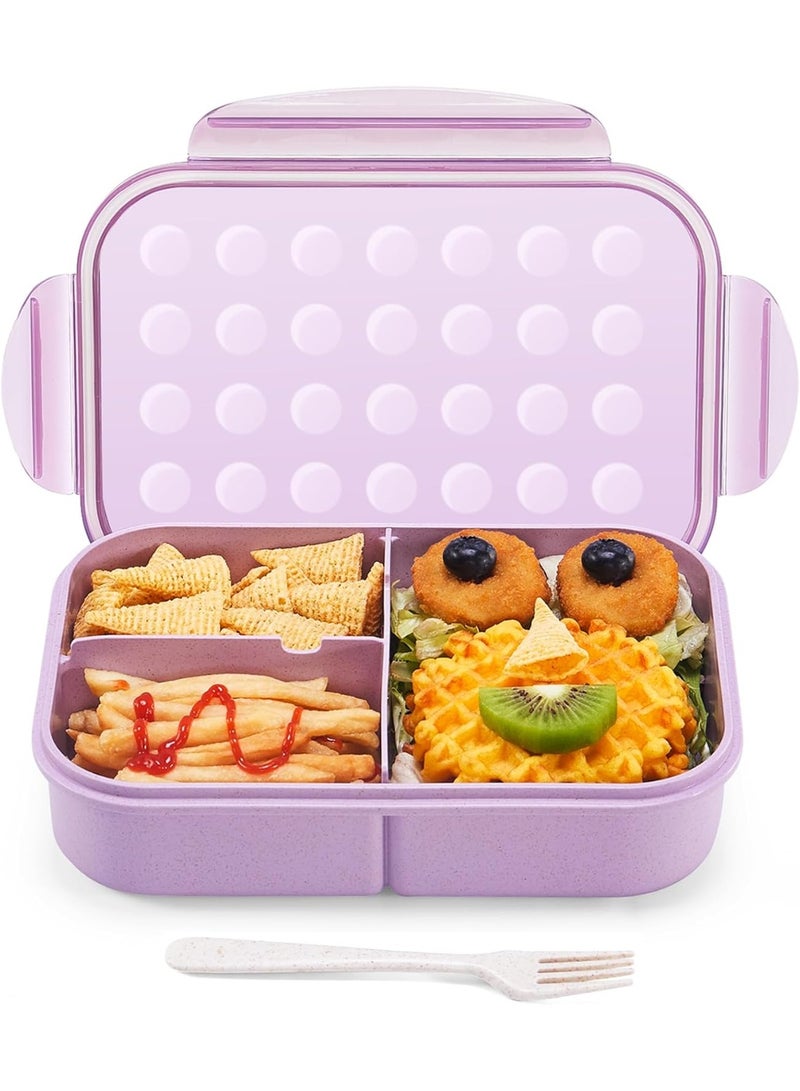MISS BIG Lunch Box Kids, Leak Proof Lunch Containers, Momâ€™s Choice No BPAs and No Chemical Dyes Bento Box for Kids,Microwave and Dishwasher Safe Lunch Box (Purple M) - Image 1