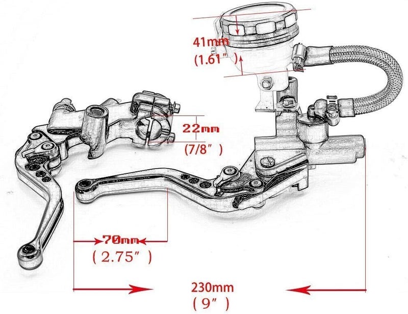 Alpha Rider 7/8" CNC Brake Clutch Master Cylinder Lever Fluid Reservoir for Yamaha Motorcycles - Image 2
