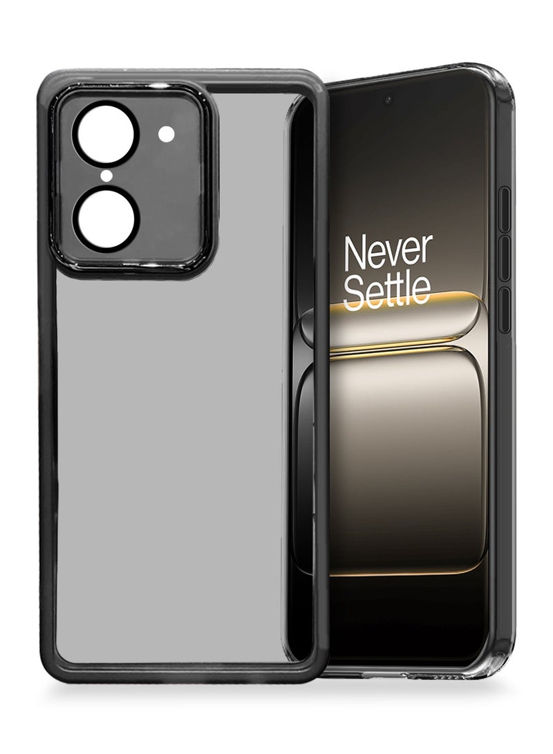 Wtech OnePlus Nord CE5 5G 2025 Soft Transparent TPU Camera Lens Protection Silicone Ultra Thin Phone Stylish Electroplated Camera Border Back Case Cover - Black - Image 1