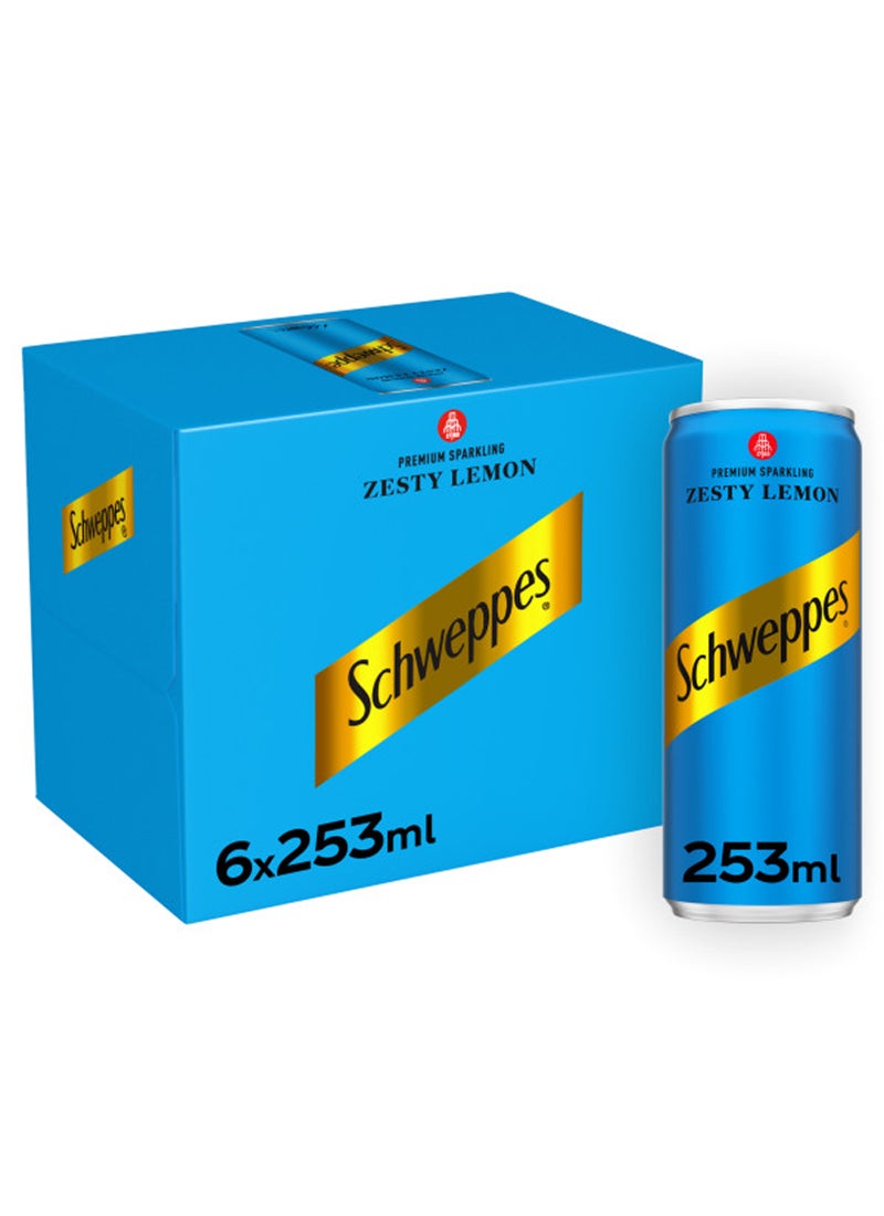 Schweppes Zesty Lemon Soda 6 x 253ml - Image 1