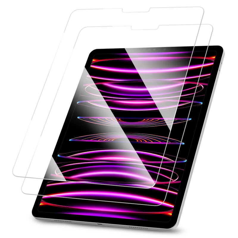 Fintie 2-Pack Tempered Glass Screen Protector for iPad Pro 12.9-inch 6th / 5th / 4th / 3rd Generation (2022/2021/2020/2018), Anti Scratch Premium HD Clear, 9H Hardness & Case Friendly - Image 1
