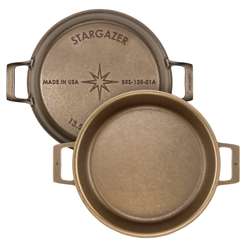 Stargazer 135Inch Cast Iron Skillet Made in USA Seasoned Premium Frying Pan for Grilling Searing Baking More Durable Cast Iron with Smooth Cooking Surface - Image 2