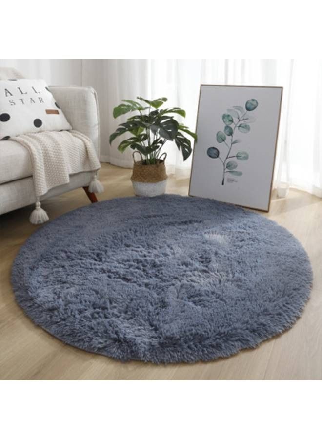 fashionhome سجادة فاخرة فائقة النعومة من الفرو لغرفة المعيشة غير قابلة للانزلاق من الألياف الدقيقة الناعمة لغرفة النوم، سجادة فائقة الامتصاص، سجادة مستديرة للشتاء الدافئ، ديكور المنزل، المدخل، المطبخ، الحمام، سجادة 100 × 100 سم  - Image 1
