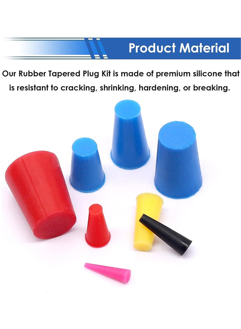 110PCS Silicone Rubber Tapered Plug, Coldairsoap High-Temperature Resistant Rubber Stoppers 8 Size 1.6mm to 16mm for Hole Plugs, Spraying, Coating, Painting Protection - Image 3
