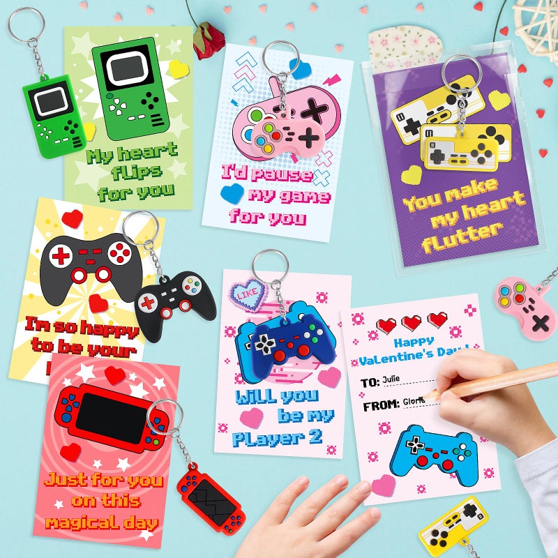 BAYSING 30 Pack Valentines Day Gifts for Kids, Valentines Keychain with Cards, Classroom Exchange Prizes & Party Favors, Kids Valentines Day Cards, Ideal Valentine Gifts for Boys Girls - Image 4