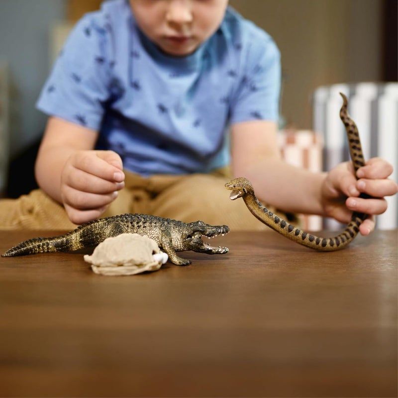 Schleich Wild Life 5-Piece Wild Animal Toy Playset for Boys and Girls Ages 3+, Danger in The Swamp with Alligator and Snake - Image 2
