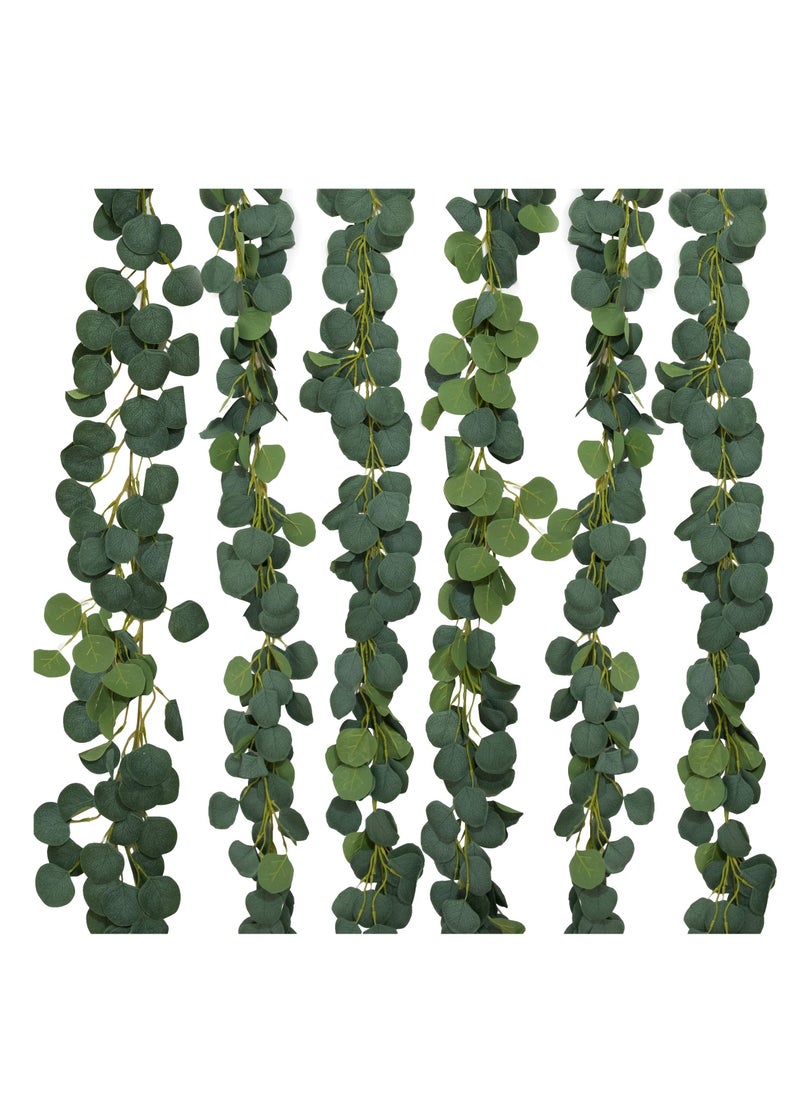KASTWAVE Artificial Eucalyptus Garland, KASTWAVE 39.6Ft Faux Greenry Garland for Rustic Wedding Parties, Baby Shower, Bridal Shower, Background Decoration for Indoor and Outdoor Party, 6.6ft/Pcs (6 Pcs)  - Image 1