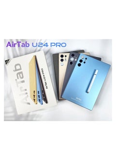 AirTab 10.1 -Inch Smart Tablet U24 PRO Android 13 Tablet With 1TB Storage and 16GB RAM Quad Core Wi-Fi LTE Dual Sim with Touch Pen and Keyboard - Black