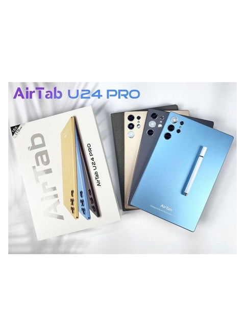 AirTab 10.1 -Inch Smart Tablet U24 PRO Android 13 Tablet With 1TB Storage and 16GB RAM Quad Core Wi-Fi LTE Dual Sim with Touch Pen and Keyboard - Black