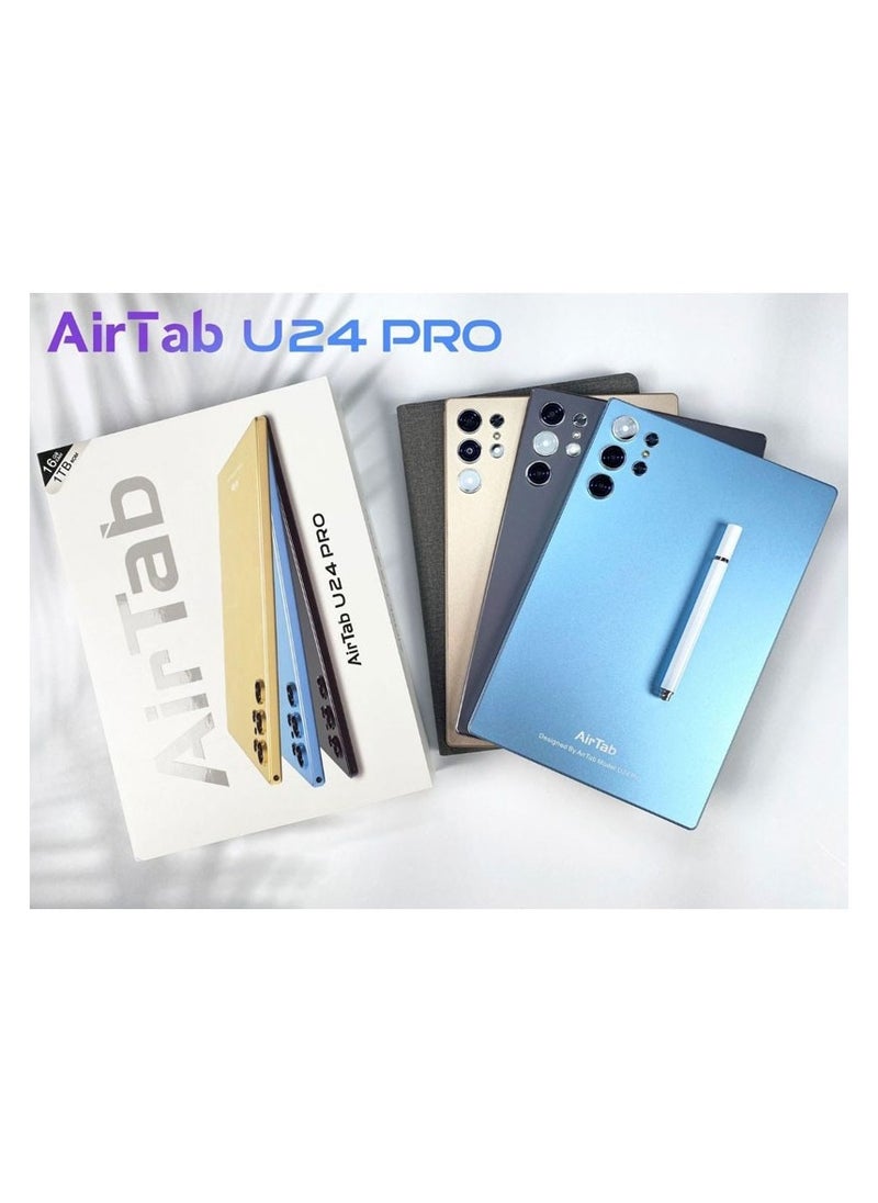 AirTab - AirTab 10.1 -Inch Smart Tablet U24 PRO Android 13 Tablet With 1TB Storage and 16GB RAM Quad Core Wi-Fi LTE Dual Sim with Touch Pen and Keyboard - Black - Image 1