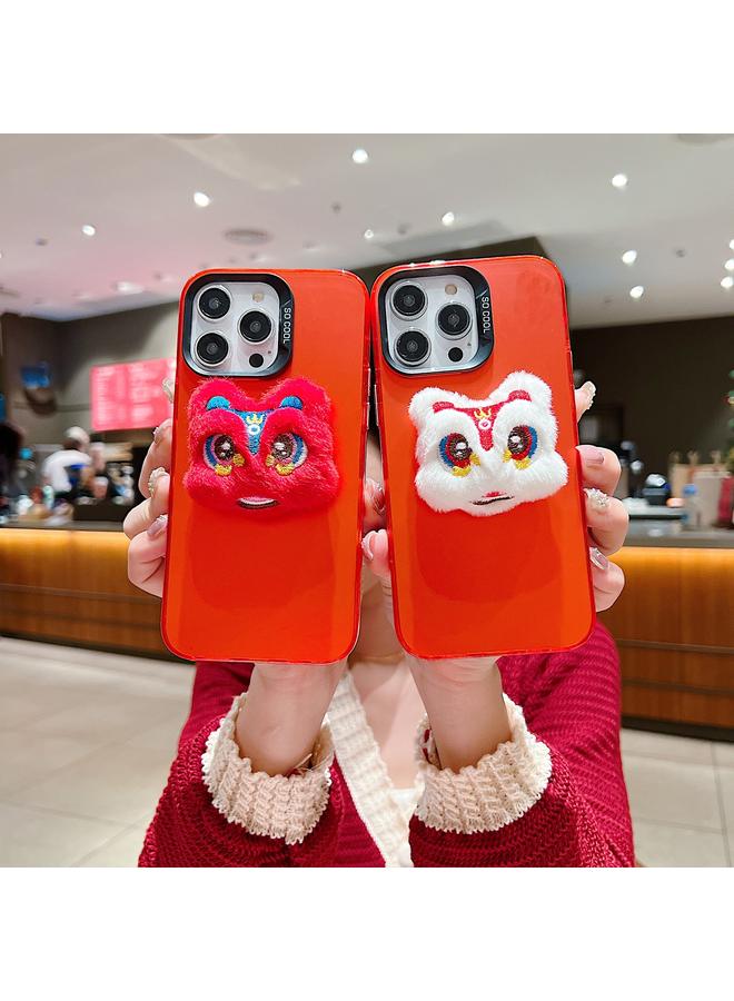 S-TOP Case For iPhone 13 Pro Max New Year Lion Dance Plush Doll Phone Case - Image 4