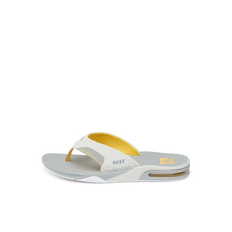 Reef Fanning Mens Bottle Opener Flip Flop, Arch Support, Durable Outsole, Water Friendly, Yellow/Grey/Grey, 8 - Image 1