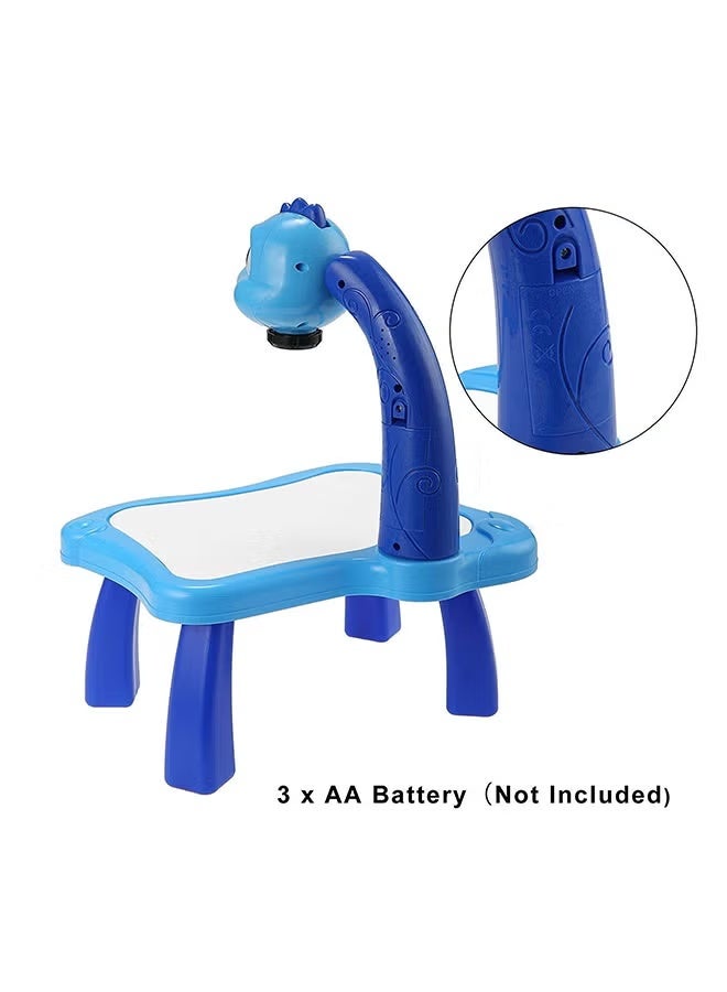 FAMILY CENTER Children's Smart Projector Drawing Desk with Music and Accessories, Blue - Image 4