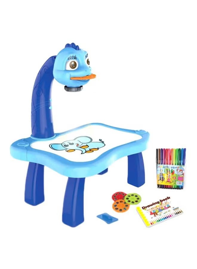FAMILY CENTER Children's Smart Projector Drawing Desk with Music and Accessories, Blue - Image 3