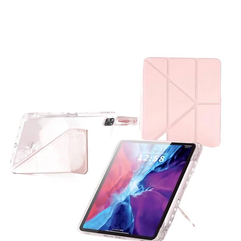 DGG Pink Transparent Clear Back iPad Case for iPad Mini with Pencil Holder - Image 2