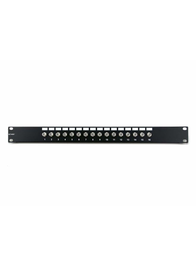 Networx 16 Port Fully Loaded F-Type Coaxial Patch Panel - 1U - Image 1