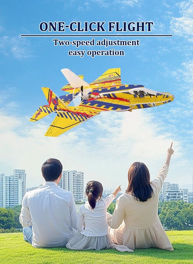 Joudiplay Foam electric plane, Su-27 fighter jet with twin wings, electric night light, rechargeable electric glider, crash-resistant model plane  - Image 2