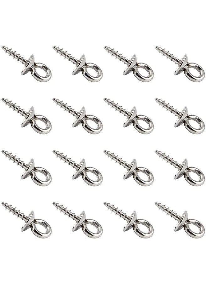 Stainless Steel Screw Eye Pin 10x4mm Stainless Steel Eye Pin Bail Pegs 1.2mm Pin Metal Hoop Peg Screw Eye Pin Hook for Half Drilled Beads Jewelry Earring Making  - Image 1