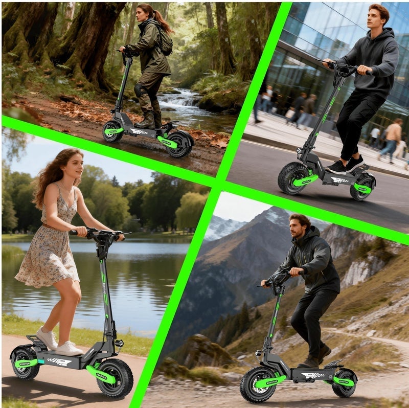 Electric Scooter GT06, 55Km/H Max Speed and max Range 65Km, 1200W Motor, Dual Suspension, Anti-Skid TCS 150Kg Max Load, Foldable - Image 3