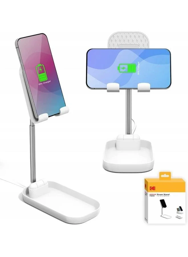 Kodak KODAK Power Stand Portable Wireless Charger & Holder for Qi Wireless Phones - White