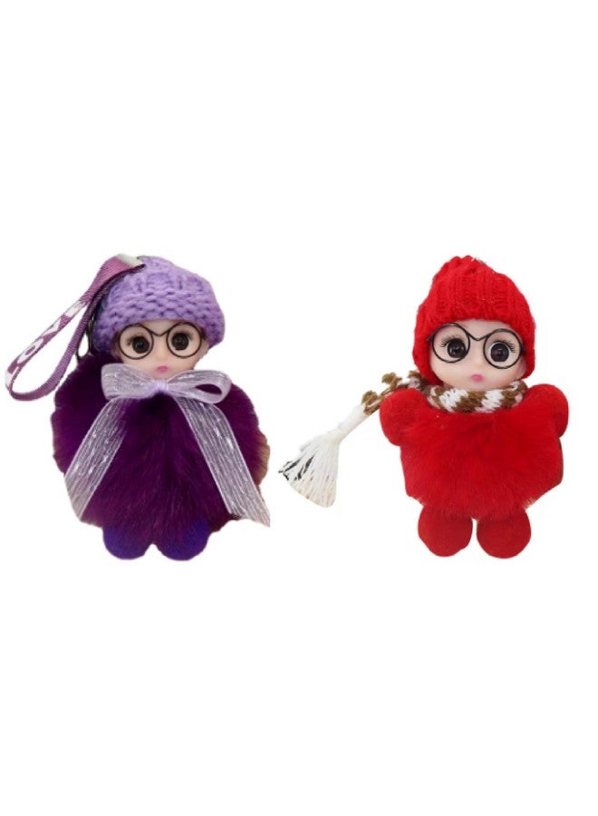 دمى مفاتيح للأطفال مع عيون كبيرة لطيفة - حزمة من 2 - Image 1