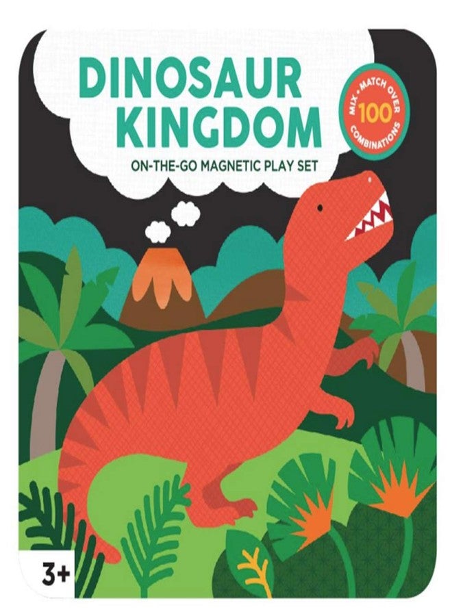 Petit Collage Dinosaur Mix & Match Magnetic Game Board - Ideal for Ages 3+, Includes 2 Scenes and 25+ Magnet Pieces, Perfect Travel Activity - Image 2