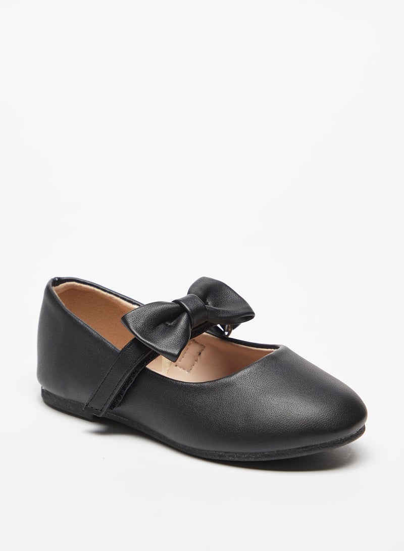 Flora Bella By Shoexpress Girls Bow Accented Mary Jane Shoes with Hook and Loop Closure - Image 3