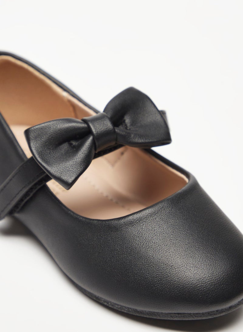 Flora Bella By Shoexpress Girls Bow Accented Mary Jane Shoes with Hook and Loop Closure - Image 4