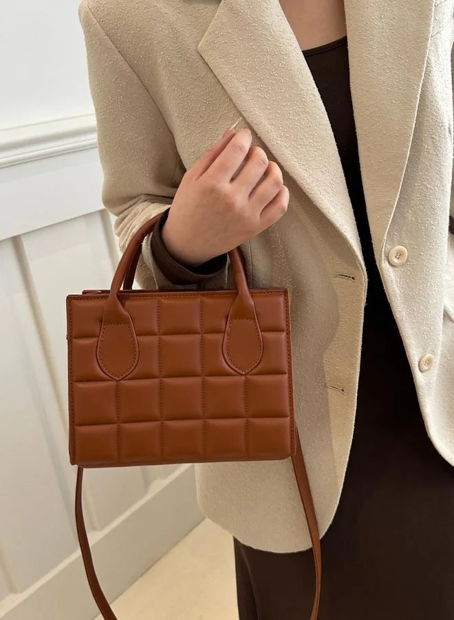 تايك تو Brown Quilted Shoulder Bag