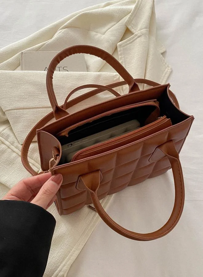 تايك تو Brown Quilted Shoulder Bag
