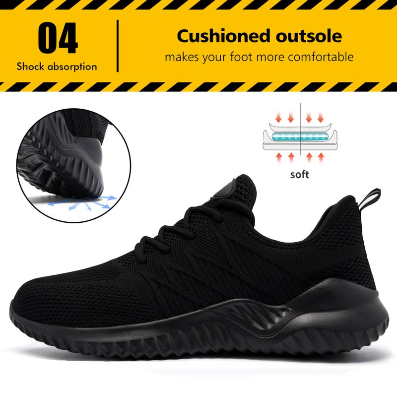 Tinefiy Steel Toe Shoes for Women Lightweight Comfortable Slip Resistant Safety Work Sneakers Cushion Puncture Proof Shoes Indestructible Shoe Size 5 - Image 5