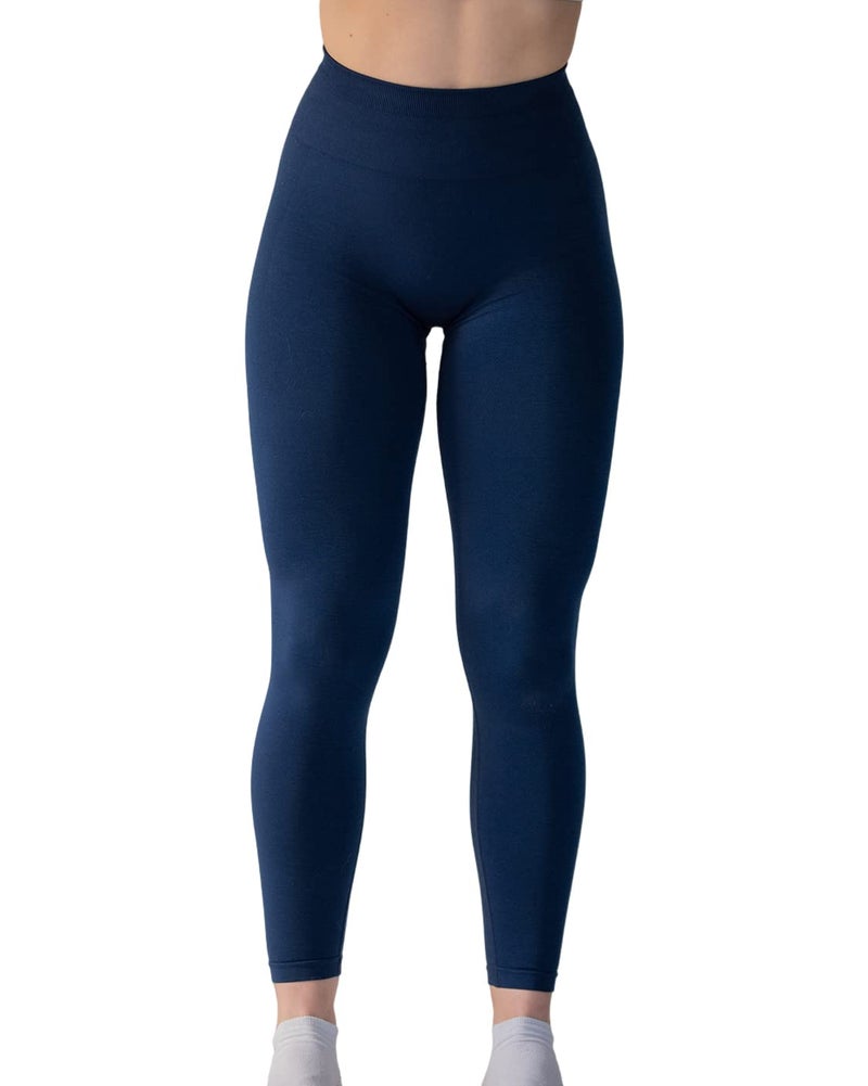 AUROLA Seamless Scrunch Legging Women Yoga Pants 7/8 Tummy Control Workout Running for Workout Fitness Sport Active Ankle Legging-25'' (L, Tuxedo Blue) - Image 4