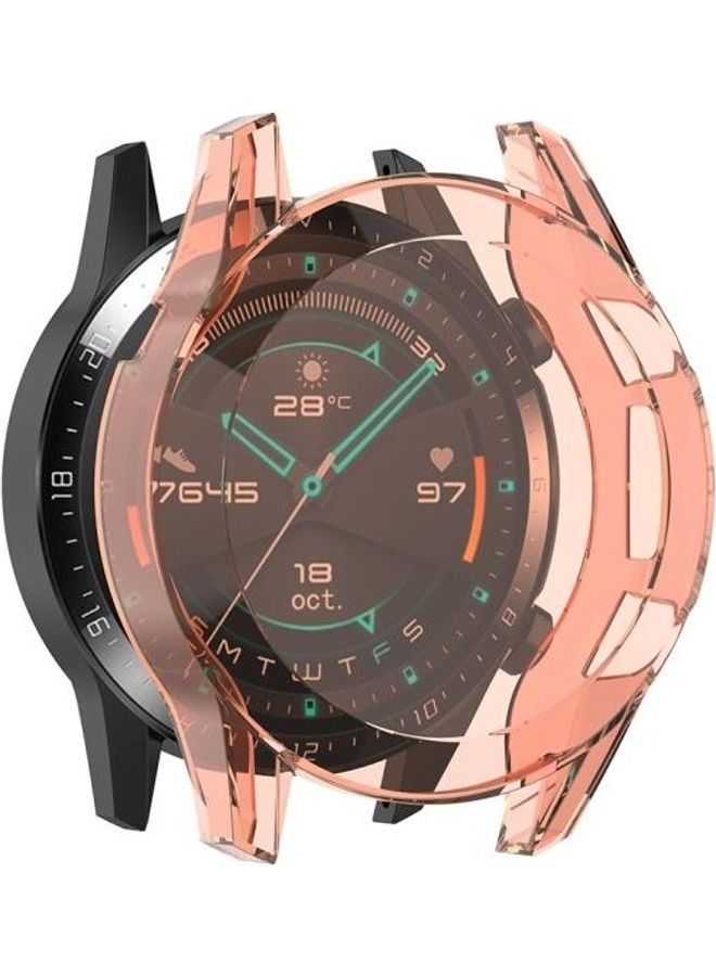 NIBEMINENT Full Coverage Protective Case With Screen For Huawei Watch GT2 46mm Transparent Pink - Image 1