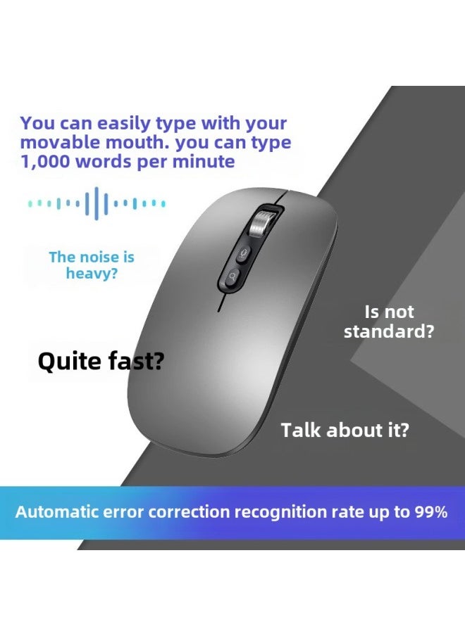 AI Smart Voice Mouse IFLYTEK Bluetooth Wireless Voice Control Input Translation Speech Microphone Typing Recognition Text-Color: 500 Characters/min | 97% Recognition Rate | Long Battery Life