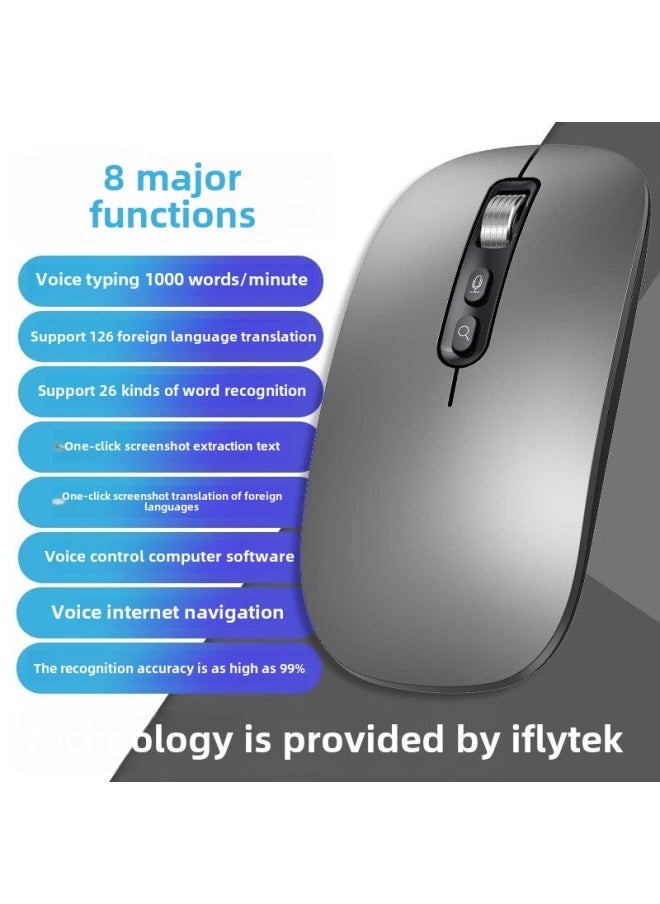 AI Smart Voice Mouse IFLYTEK Bluetooth Wireless Voice Control Input Translation Speech Microphone Typing Recognition Text-Color: 500 Characters/min | 97% Recognition Rate | Long Battery Life