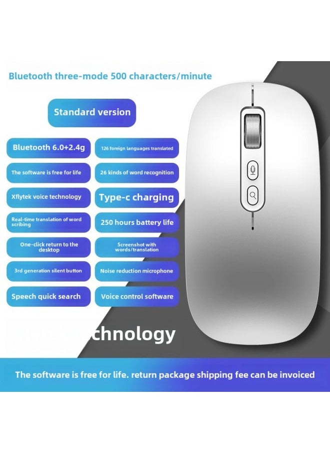 AI Smart Voice Mouse IFLYTEK Bluetooth Wireless Voice Control Input Translation Speech Microphone Typing Recognition Text-Color: 500 Characters/min | 97% Recognition Rate | Long Battery Life