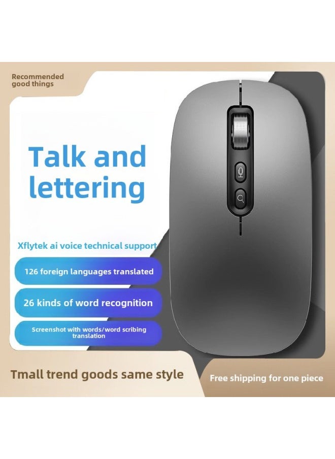 AI Smart Voice Mouse IFLYTEK Bluetooth Wireless Voice Control Input Translation Speech Microphone Typing Recognition Text-Color: 500 Characters/min | 97% Recognition Rate | Long Battery Life