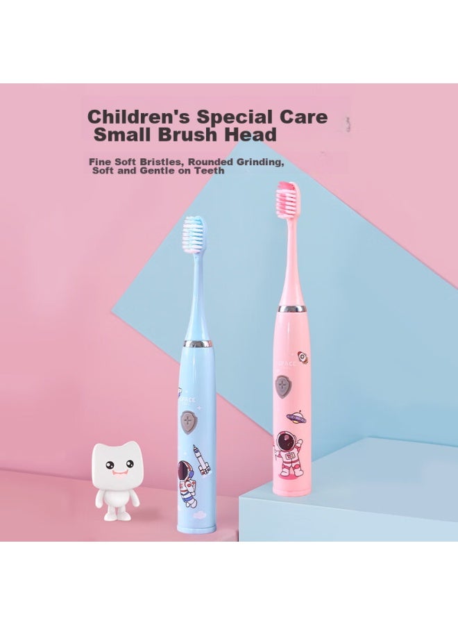 Doctor Ma Dr. Ma Children's Electric Toothbrush For Ages 3-6 Astronaut Pink Brush Heads *4, Children's Gift - Image 3